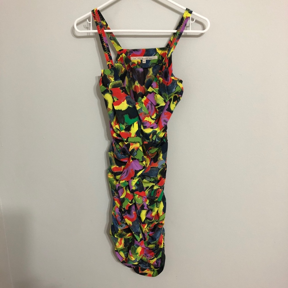 Rachel Roy colorful ruched dress